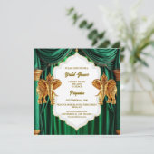 Hindi Emerald Green Gold Indiase olifanten Feestdagenkaart (Staand voorkant)