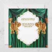 Hindi Emerald Green Gold Indiase olifanten Feestdagenkaart (Achterkant)