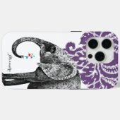 Hindi Floral Pattern Elephant Damask Case-Mate iPhone Case (Achterkant (horizontaal))