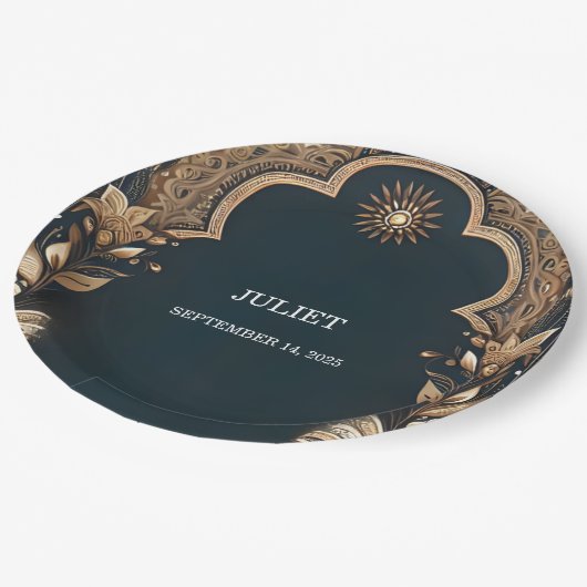 Hindi Henna Mehndi Indiase stijl Vrijgezellenfeest Papieren Bordje (Gekanteld)