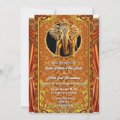 Hindi Hindoe sinaasappel gouden Indiase olifant lu Kaart (Voorkant)