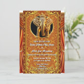 Hindi Hindoe sinaasappel gouden Indiase olifant lu Kaart (Staand voorkant)