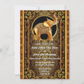 Hindi Hindoe zwart goud rood Indiase olifant elega Kaart (Voorkant)