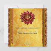 Hindi lotus bloem bruid om goud Bourgondië chic Feestdagenkaart (Achterkant)