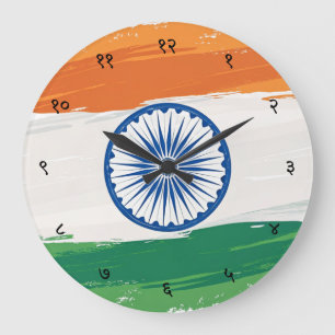 Hindi Sanskriet Cijfers met Indiase driekleurige v Grote Klok