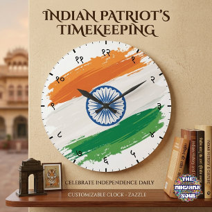 Hindi Sanskriet cijfers met Indiase driekleurige v Grote Klok