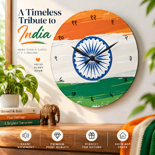 Hindi Sanskriet Cijfers met Indiase driekleurige v Grote Klok