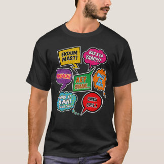 Hindi Slangs phrases speech dialogue Pop Art comic T-shirt