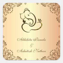 Hindoe bruiloft Ganapati Vierkante Sticker