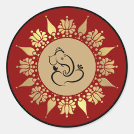 Hindoe bruiloft Ganesha Ronde Sticker