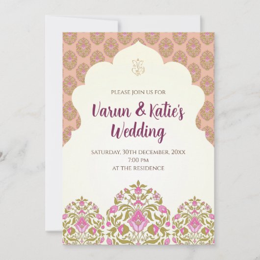 Hindoe bruiloft uitnodigen als Indiase bruiloft ui Kaart (Voorkant)