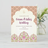 Hindoe bruiloft uitnodigen als Indiase bruiloft ui Kaart (Staand voorkant)