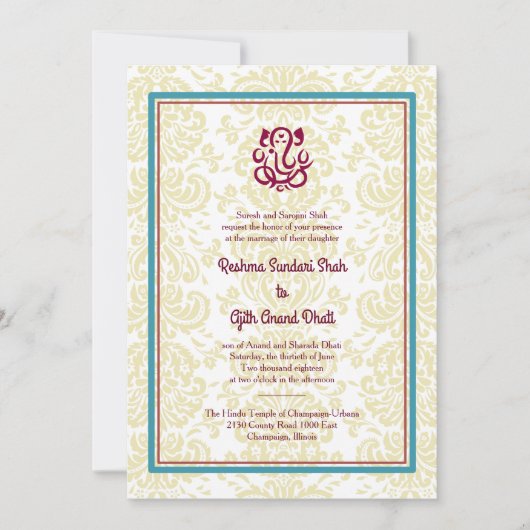 Hindoe bruiloft uitnodiging (Voorkant)