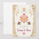 Hindoe bruiloft uitnodiging & Indiase uitnodiginge (Voorkant / Achterkant)