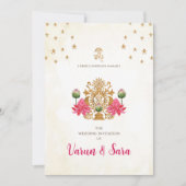 Hindoe bruiloft uitnodiging & Indiase uitnodiginge (Voorkant)