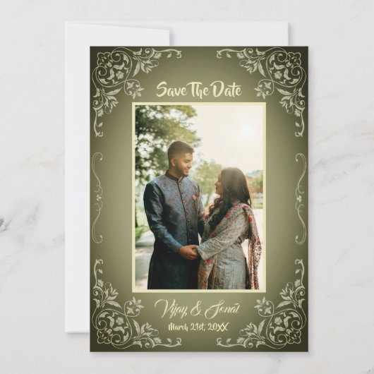 Hindoe bruiloft uitnodiging met aangepaste Afbeeld (Achterkant)