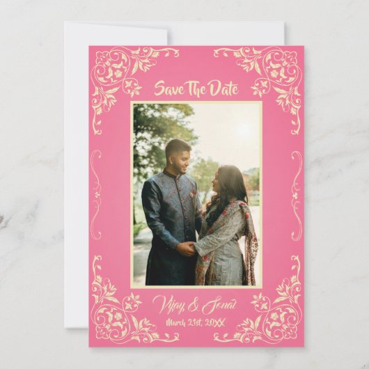 Hindoe bruiloft uitnodiging met aangepaste Afbeeld (Achterkant)