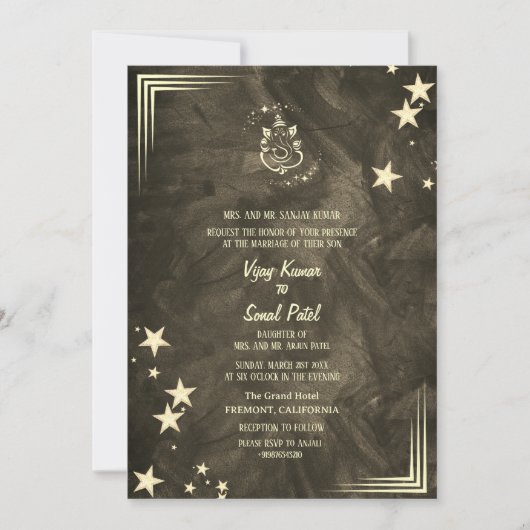 Hindoe bruiloft uitnodiging met aangepaste Afbeeld (Voorkant)