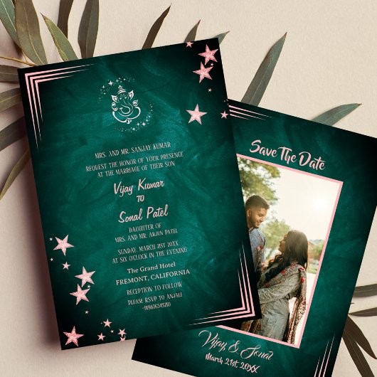 Hindoe bruiloft uitnodiging met aangepaste Afbeeld