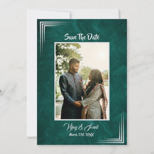 Hindoe bruiloft uitnodiging met aangepaste Afbeeld (Achterkant)