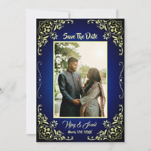 Hindoe bruiloft uitnodiging met aangepaste Afbeeld (Achterkant)