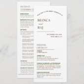 HINDOE CEREMONIE BRUILOFT PROGRAMMA (Voorkant / Achterkant)