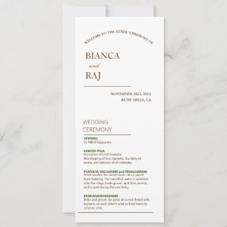 HINDOE CEREMONIE BRUILOFT PROGRAMMA