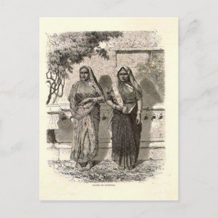 Hindoe-dames in Saris, 1890 Briefkaart