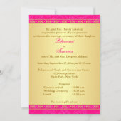 Hindoe Ganesh Roze, Gouden Rollen Bruiloft Uitnodi Kaart (Achterkant)