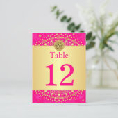 Hindoe Ganesh Roze, Gouden Tafelnummer Post Kaart (Staand voorkant)