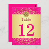 Hindoe Ganesh Roze, Gouden Tafelnummer Post Kaart (Voorkant / Achterkant)