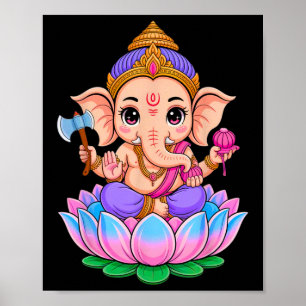 Hindoe Ganesha Puja Olifant God India Meditatie Y Poster