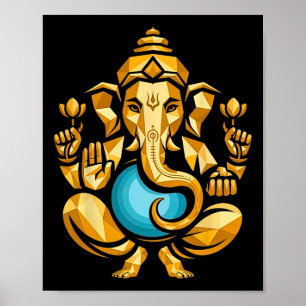 Hindoe Ganesha Puja Olifant God India Meditatie Y Poster