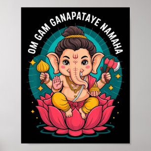 Hindoe Ganesha Puja Olifant God India Meditatie Y Poster