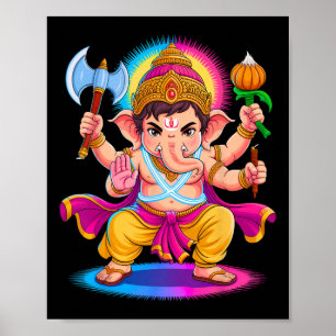 Hindoe Ganesha Puja Olifant God India Meditatie Y Poster