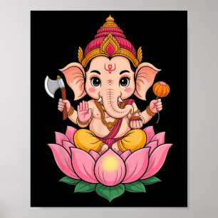 Hindoe Ganesha Puja Olifant God India Meditatie Y Poster