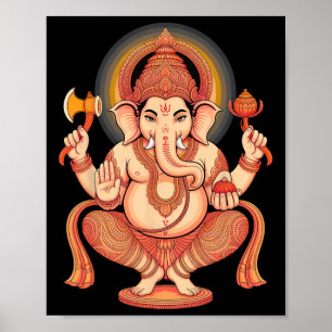 Hindoe Ganesha Puja Olifant God India Meditatie Y Poster