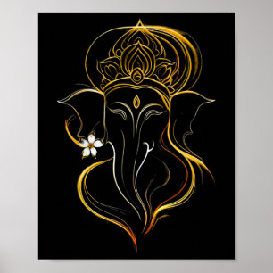 Hindoe Ganesha Puja Olifant God India Meditatie Y Poster