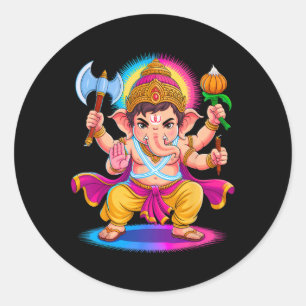 Hindoe Ganesha Puja Olifant God India Meditatie Y Ronde Sticker