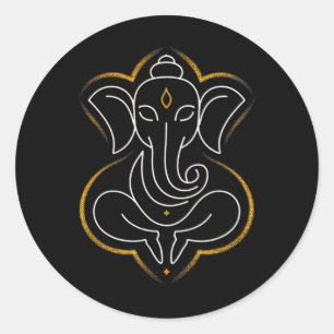 Hindoe Ganesha Puja Olifant God India Meditatie Y Ronde Sticker