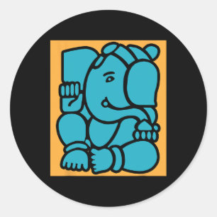 Hindoe Ganesha Puja Olifant God Yoga Meditatie Mi Ronde Sticker