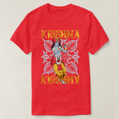 Hindoe god de blauwe fluit speler Krishna T-shirt (Design voorkant)