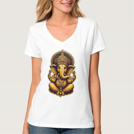 Hindoe God Ganesh / Ganesha Dames T-shirt (Voorkant)