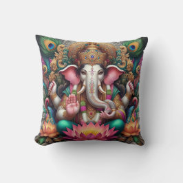 Hindoe God Ganesh / Ganesha kussen met Om ontwerp