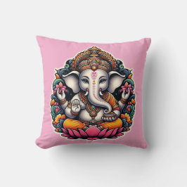 Hindoe God Ganesh / Ganesha Kussen met Om ontwerp