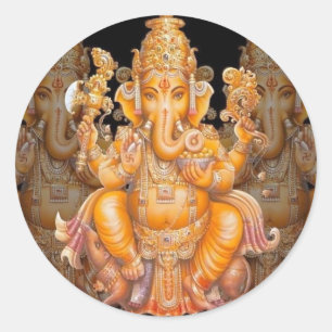 Hindoe God Ganesh Ronde Sticker