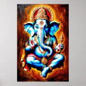 Hindoe God Heer Ganesh Digitale Kunst Download Poster (Voorkant)