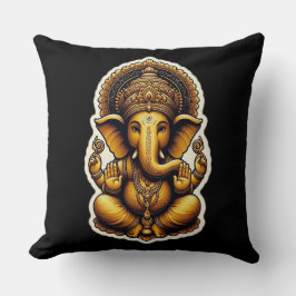 Hindoe God Heer Ganesh / Ganesha Kussen met Om