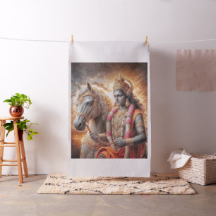 Hindoe God met Paard - Stof