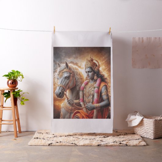 Hindoe God met Paard - Stof (Voorbeeld)